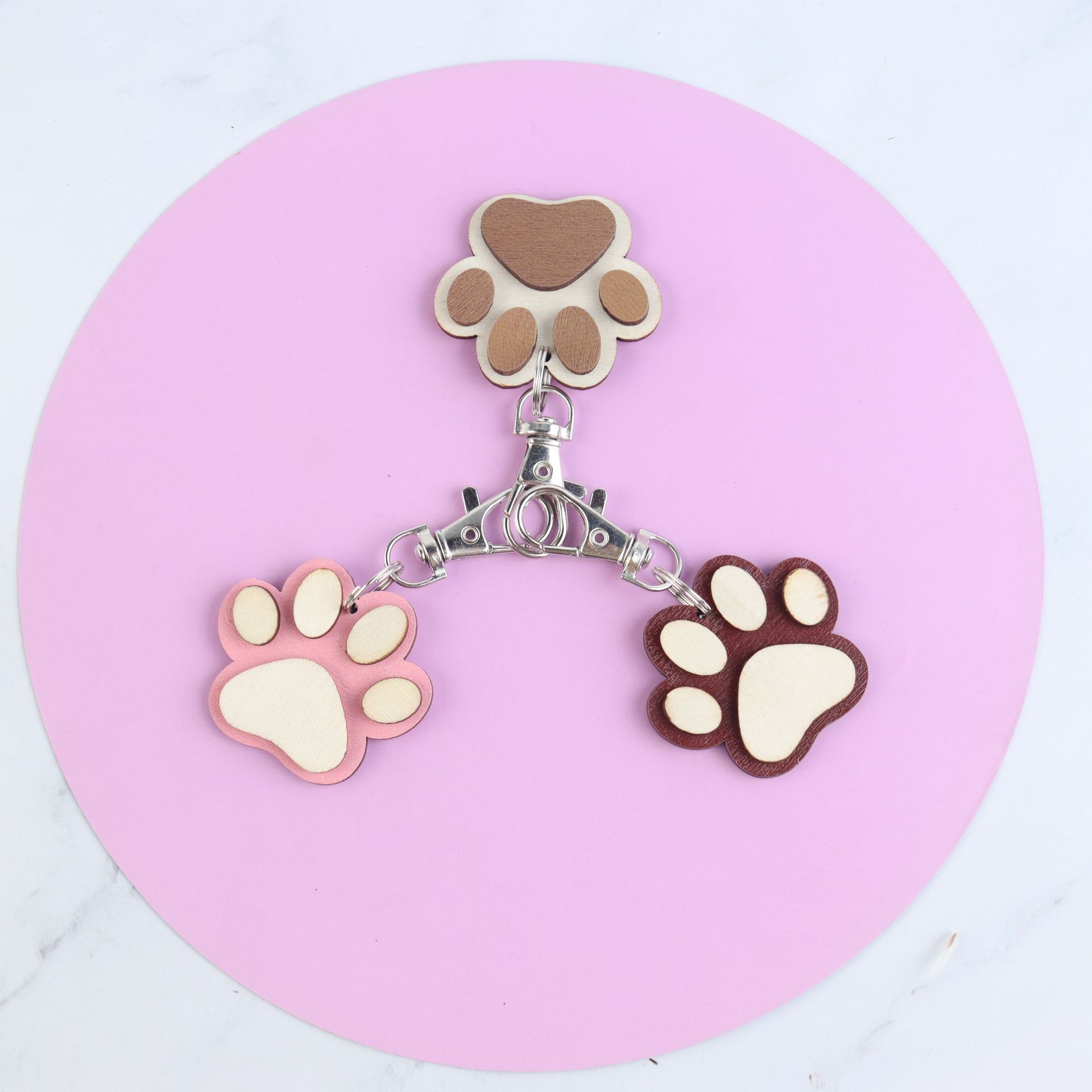 10g Weight Keychain Classification 1 Piece Quantity Holiday, Daily Occasion Wood, Boxwood Material Color Block Pattern Simple Style Style 1 Piece Simple Style Color Block Wood Boxwood Keychain 8
