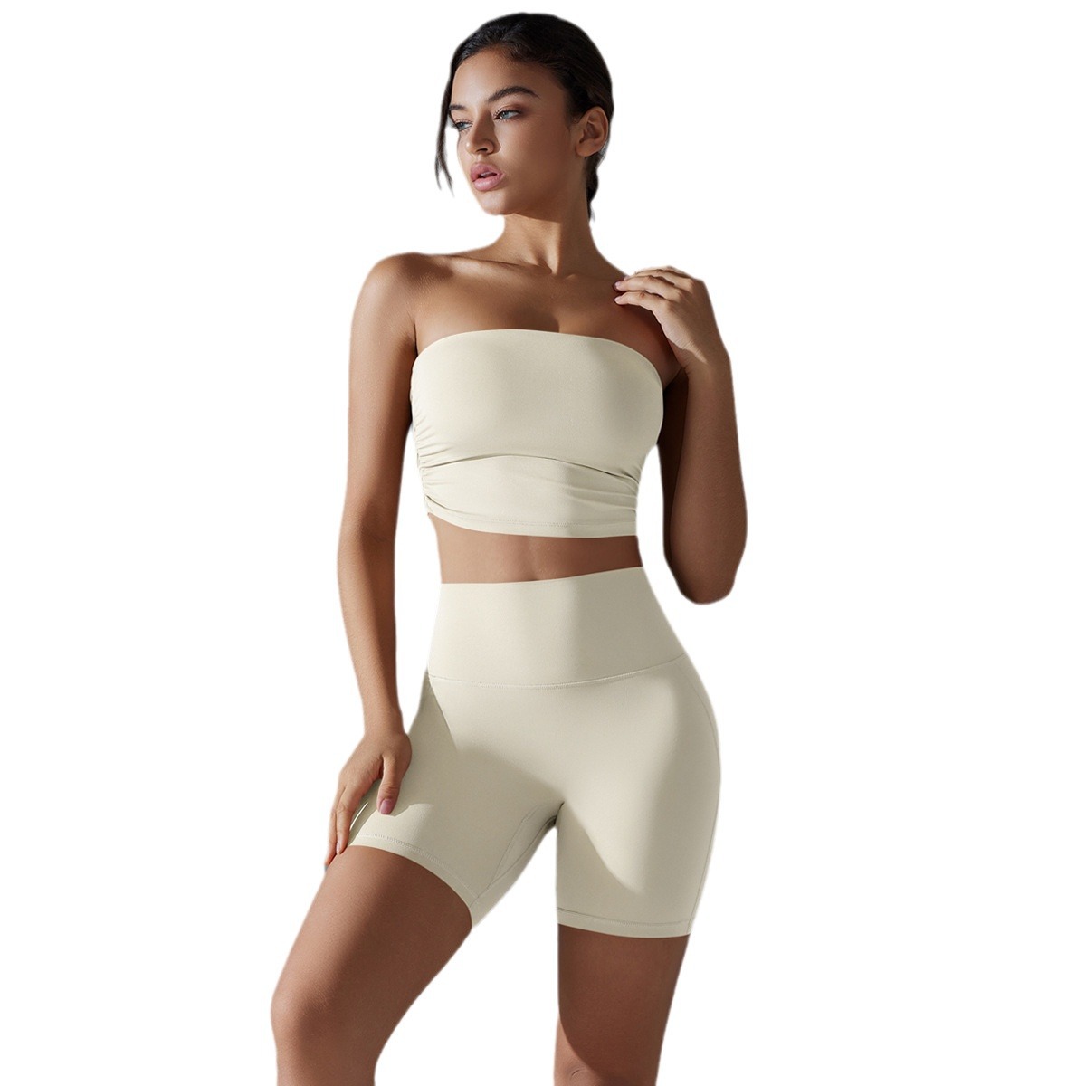 Nueva ropa interior deportiva integral antideslizante anti-deslizante anti-deslizante, ropa de yoga de pecho, pantalones cortos de fitness de dos piezas