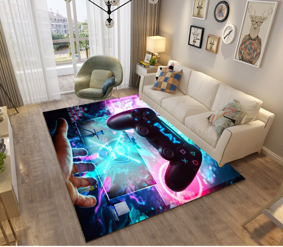 Transfronterizo de dibujos animados cyberpunk alfombra videojuego dormitorio alfombra sala de juego Sala creativa e-sports alfombra de piso