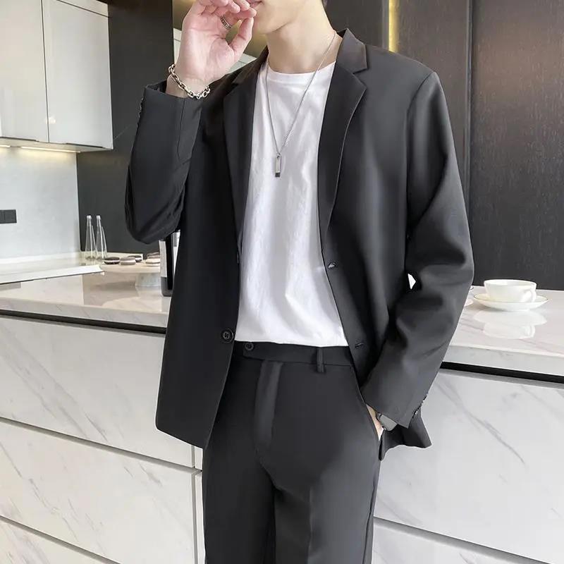 Light Business Formal Wear, Handsome Youth, Fashionable, Light and Mature, Simple and Cost-Effective Men's Long-Sleeved Suit