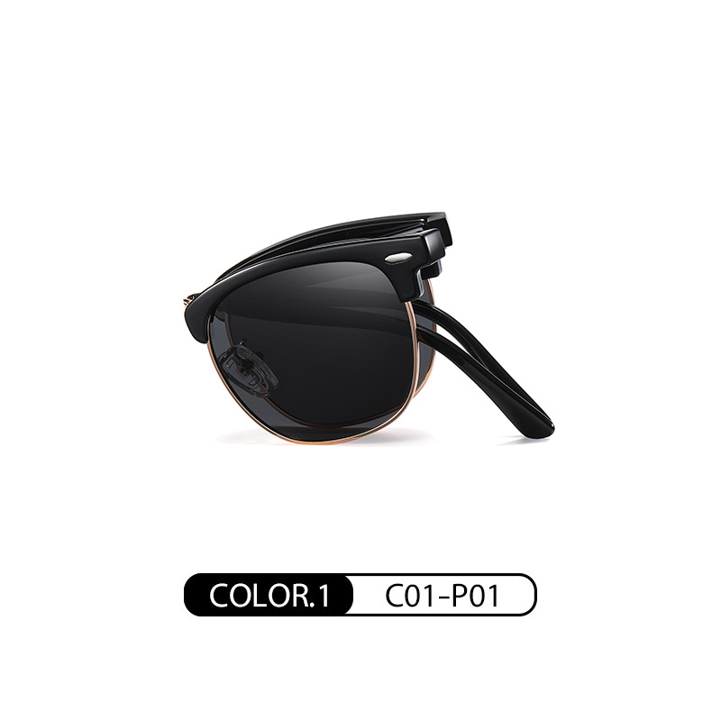 TB3101 moda europea y americana gafas de sol de protección solar nuevas gafas de sol plegables clásicas beige mirando gafas de sol polarizadas