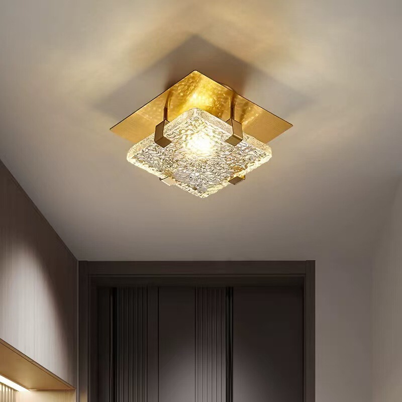 Designer Workwear Square Ceiling Lamp Hotel Engineering Lobby Door Lamp Entrance Hall Banquet Function Hall Lamp