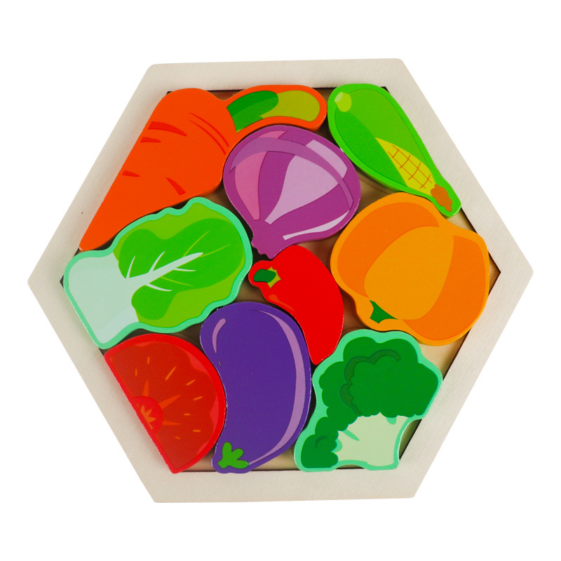 Dibujos animados para niños, rompecabezas de madera tridimensional creativo, rompecabezas de animales, rompecabezas de construcción de bloques de construcción, rompecabezas de tráfico image 13
