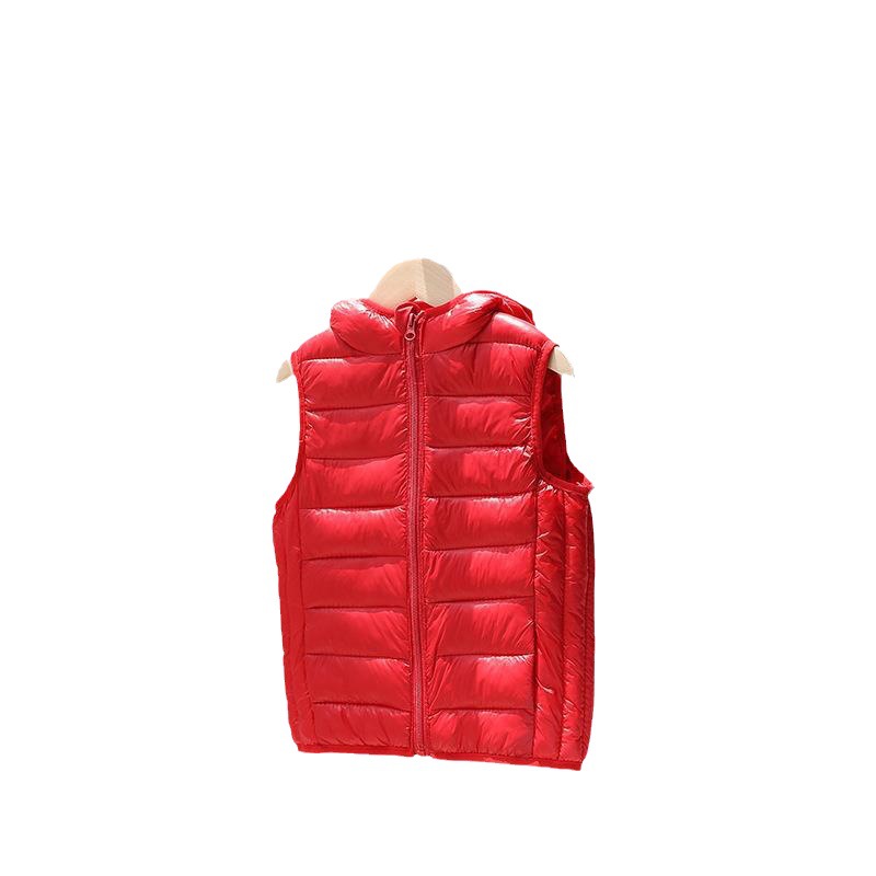 Chaleco de algodón para niños Otoño e Invierno estilo coreano medio y grande para niños y niñas chaleco con capucha Logotipo de chaleco de jardín de infantes