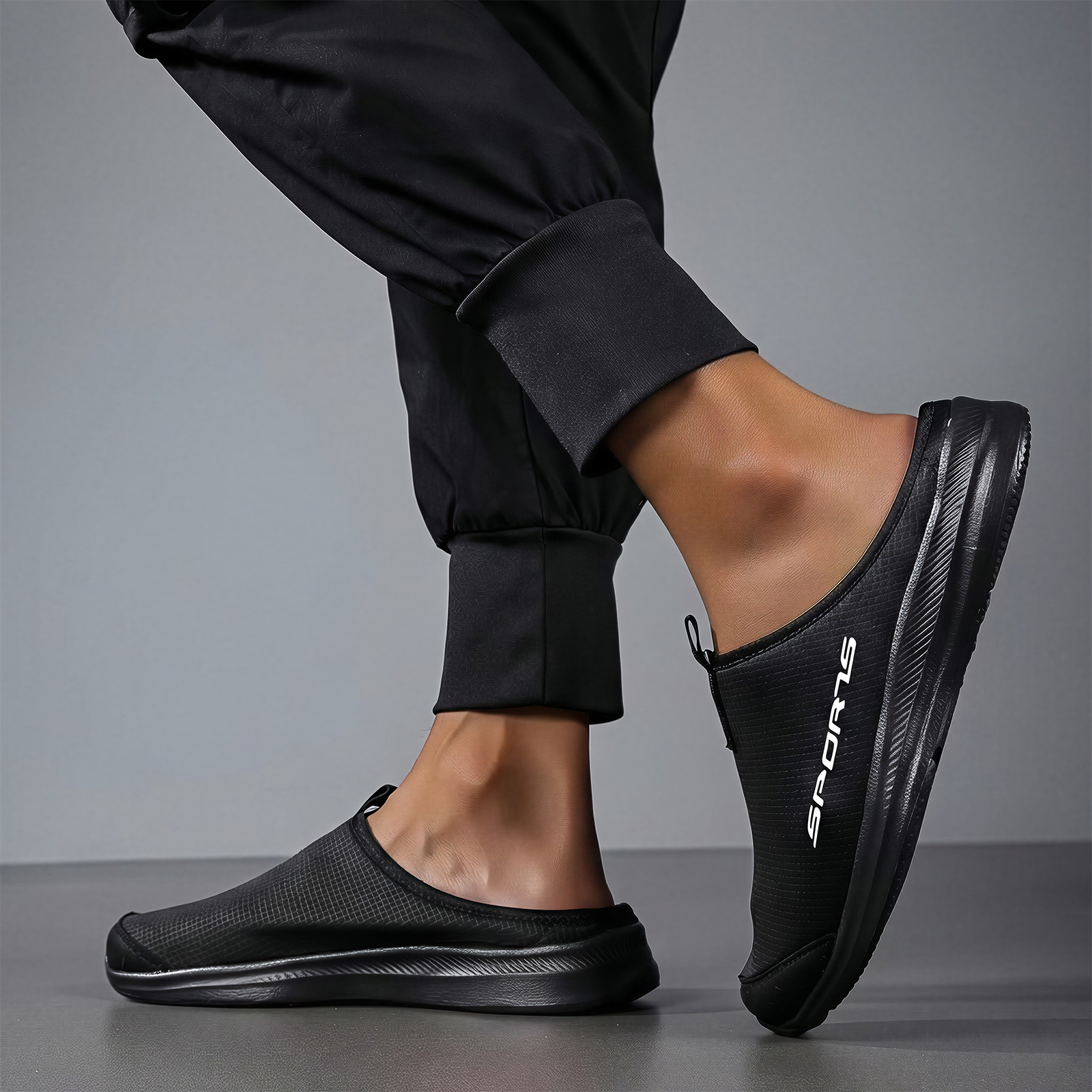 Medias zapatillas de hombre transfronterizas de verano grandes zapatos de hombre transpirables zapatos de hombre sin talón zapatillas de cabeza