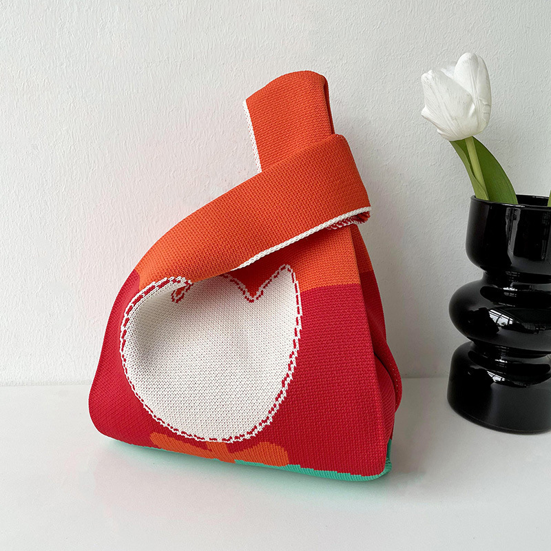 Bolsos, diseño de nicho femenino, bolso de punto personalizado, bolso tejido de un solo hombro de punto de todo fósforo, bolso de mano, bolso de mano