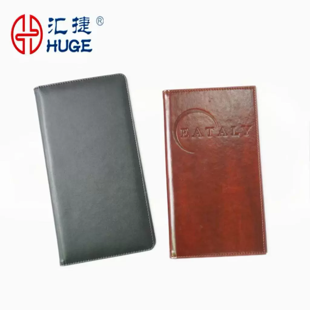 Индивидуальный новый блокнот для рецептов из искусственной кожи для гостиничного кейтеринга, специальный складной каталог меню, оптовая печать логотипа