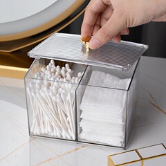 Clover storage box cotton swabs makeup cotton partition storage box household small items desktop storage jewelry storage box