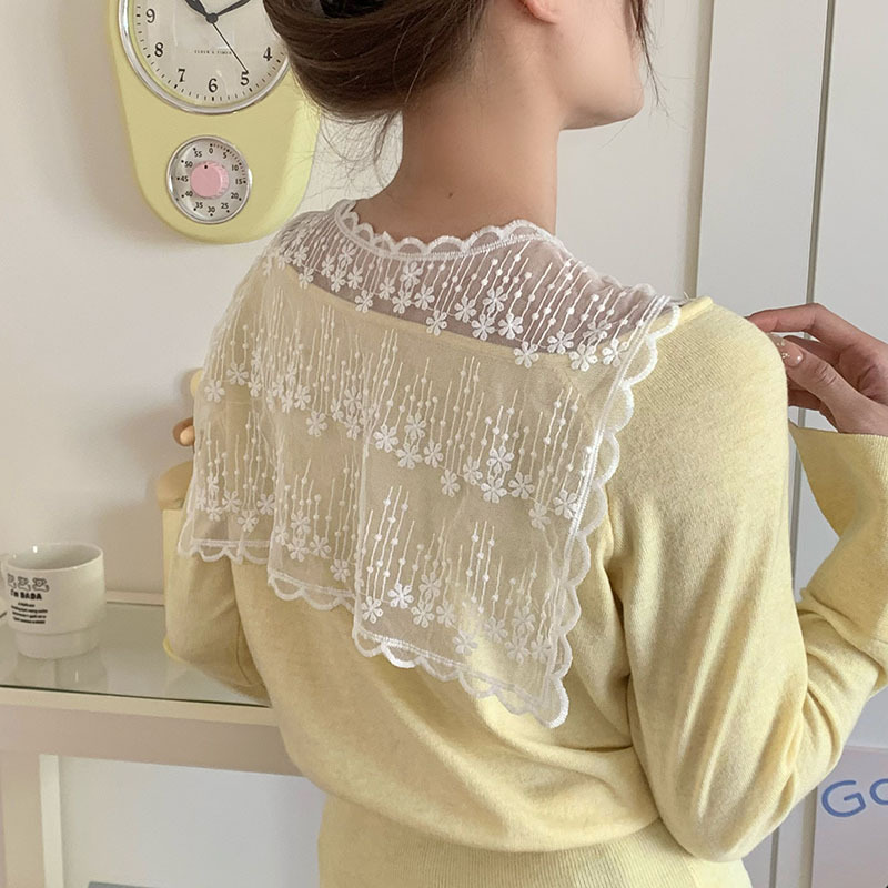 Chal de encaje para mujer, nuevo estilo, temperamento hueco de alta gama, chal de moda de todo fósforo, chal de chaleco pequeño