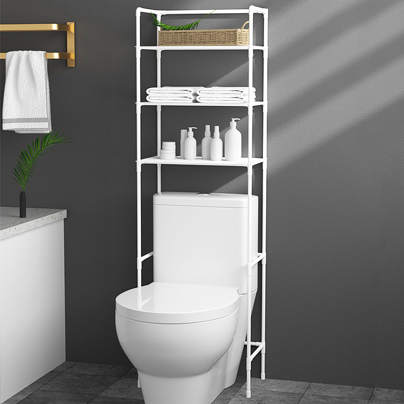 Rack de inodoro rack de almacenamiento de baño rack de almacenamiento de inodoro montaje de piso rack de almacenamiento multicapa de suministros de acabado rack de artículos image 3