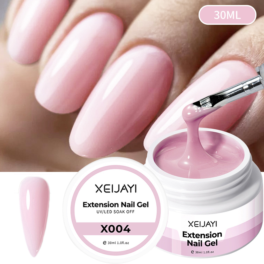 Pegamento de esmalte de uñas al por mayor Poly Gel Crystal pegamento de extensión 30ml pegamento de fototerapia bandeja sin papel Jelly Glue para salón de uñas