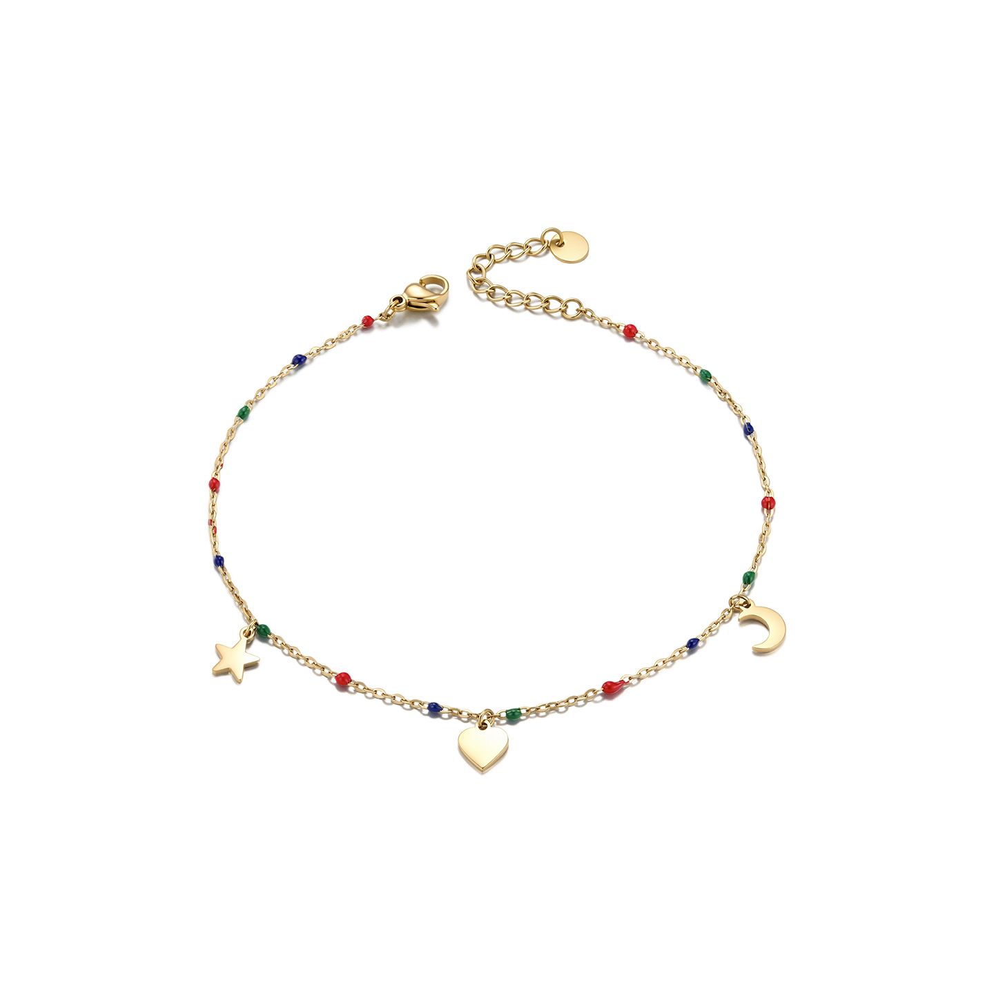 Xuping amor estrellas de verano pulsera de color de moda simple acero inoxidable 14k joyas de estilo de vacaciones mujeres