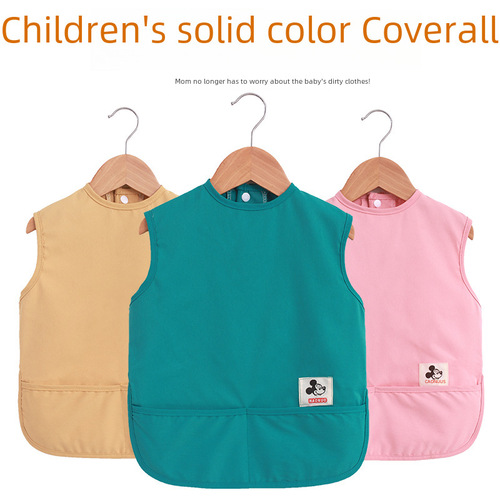 Baby Eating Cover, Children's Apron, Waterproof Bib, Summer Thin sleeveless Unisex Infant Meal Bib
