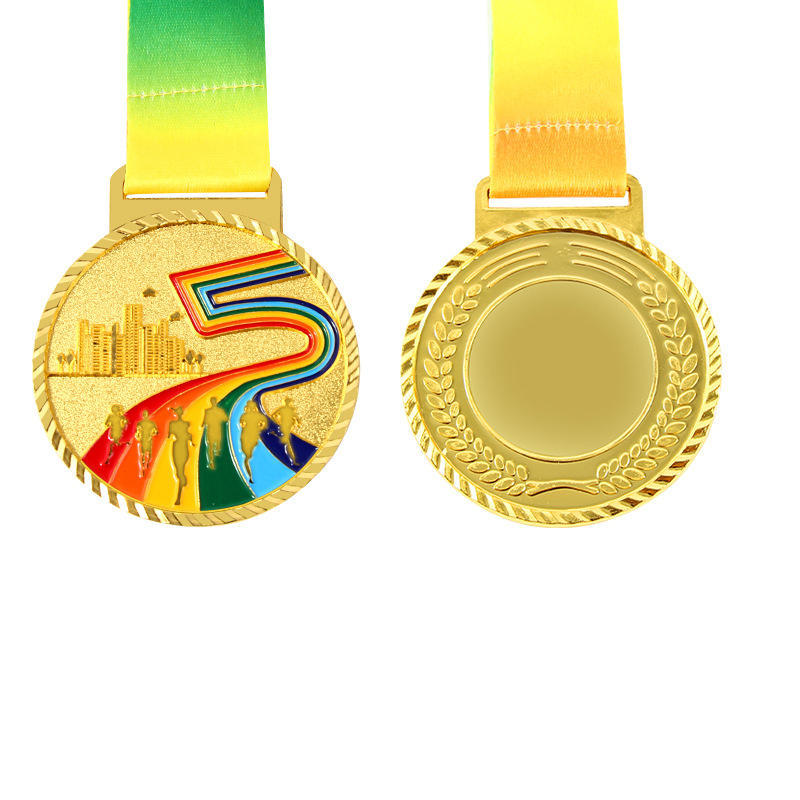 Maratón de metal galvanizado medalla de oro, plata, bronce, carreras, medallas conmemorativas de fin de carrera al por mayor