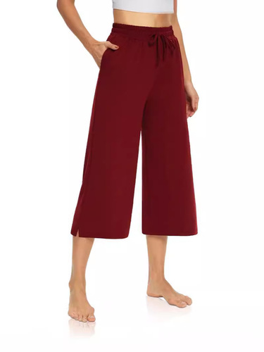 Cross-border Amazon 2025 Loose Straight Leg Pants Red Elegant Commute Soft Pants In Stock