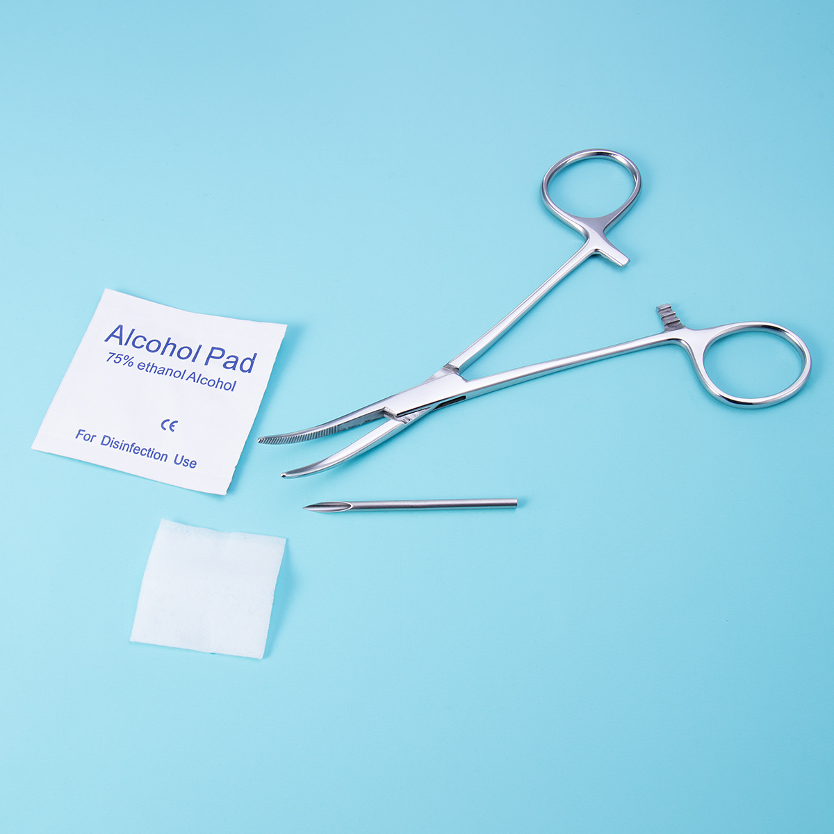 Simple stainless steel body perforation auxiliary curved nose clamp