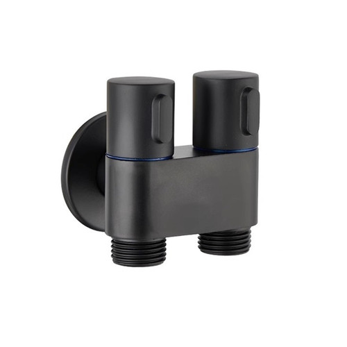 Gun gray toilet companion full copper core black dual control one in two out triangular valve one point two spray gun faucet household