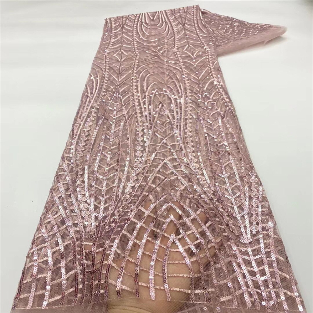 Clásico de alta gama popular de lentejuelas bordado de malla de perlas bordado exquisito vestido de flores vestido de novia de tela JX1746