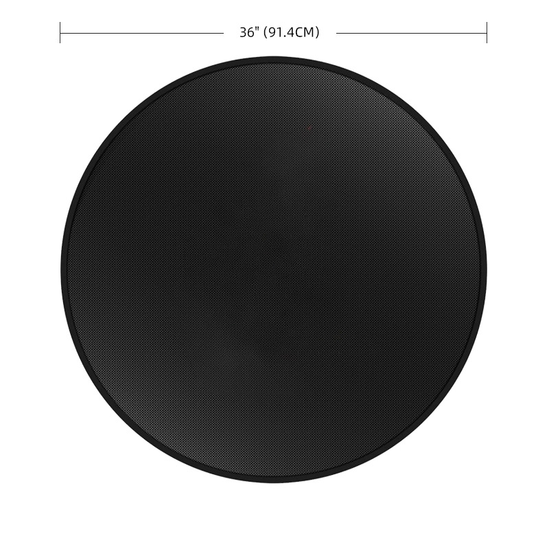 Tapete ignífugo redondo negro de 36 pulgadas para parrilla, tapete para brasero con revestimiento de silicona líquida, venta al por mayor del fabricante.