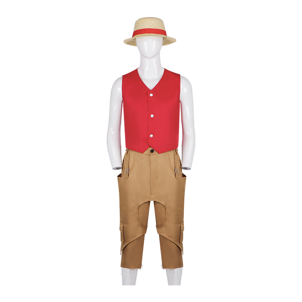 Rey del mar luffy vida real película traje de una pieza y el país cos traje Halloween Cosplay rendimiento