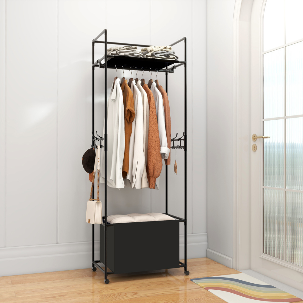 New Simple Floor-Standing Clothes Rack Multi-Layer Home Bedroom Large-Capacity Storage Rack Assembly Multi-Functional Storage Rack