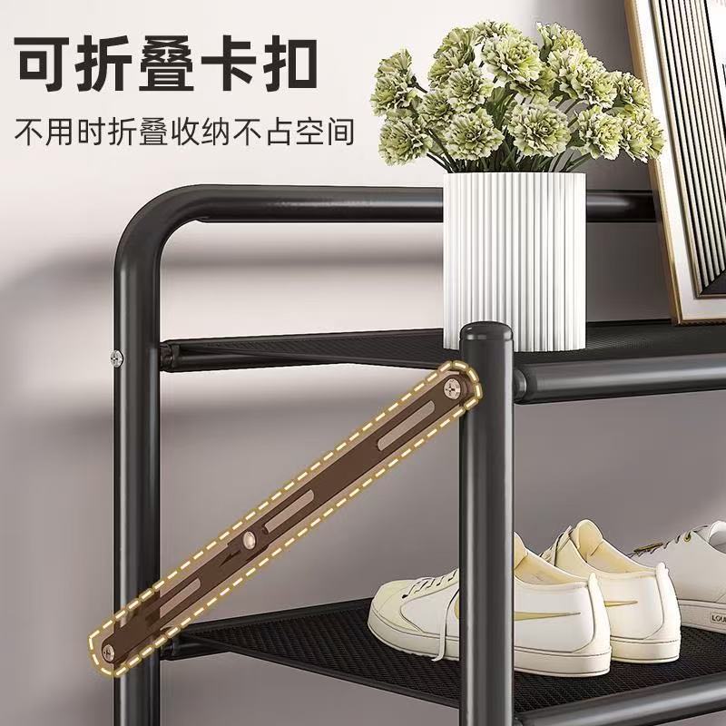 Estante de zapatos sin instalación de puertas domésticas multicapa a prueba de polvo simple y plegable estante de almacenamiento de zapatos armario dormitorio alquiler