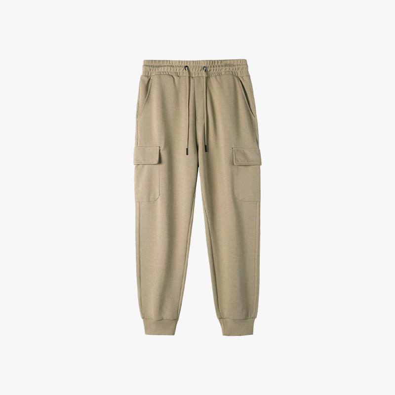 Luz de lujo AD280 g tela de doble cara cintura alta pantalones casuales hombres micro elásticos rectos pantalones de chándal flacos pareja ins pantalones deportivos