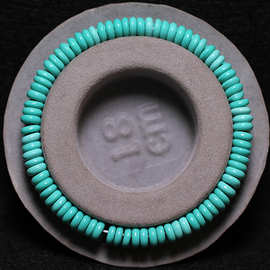 二代绿松优化松石隔片 菱镁矿蒙松隔珠 酷似湖北绿松石6mm