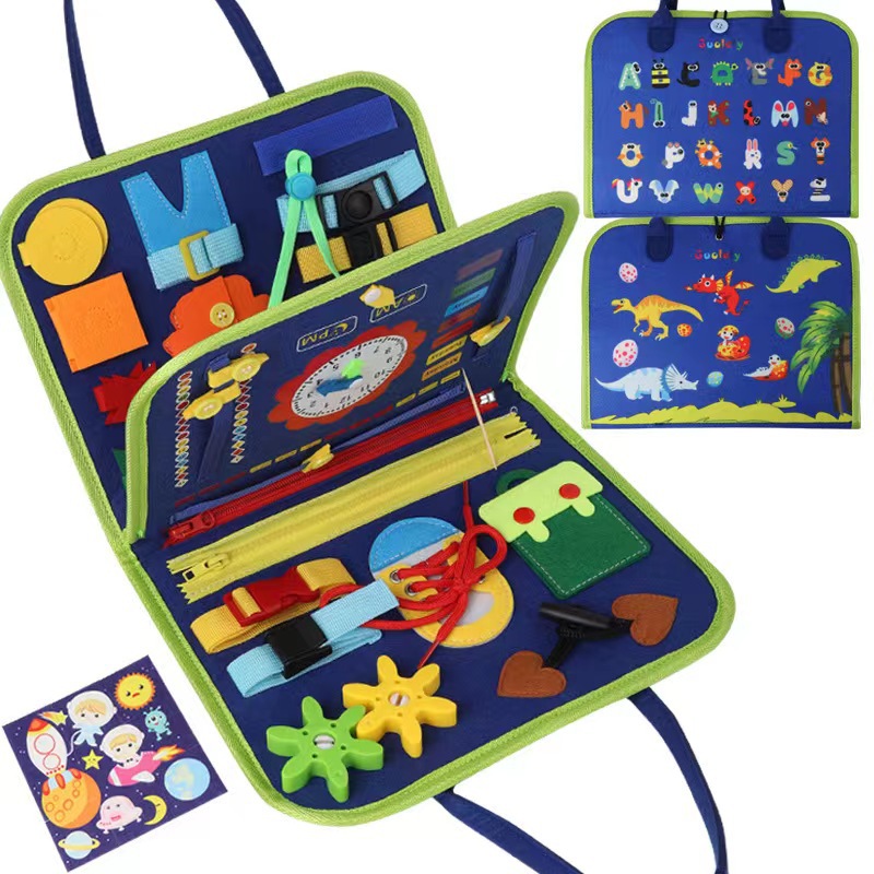 Bebé sentía tablero de aprendizaje de fieltro tablero ocupado kindergarten vestidor aprendizaje libro de texto Amazon libro de tela juguetes de educación temprana