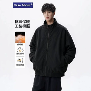 NASA ABOUT美式飞行夹克棉服男秋冬2026新款宽松休闲立领棉衣外套