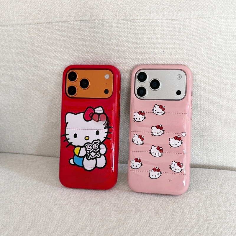 Kitty Cartoon Phone Case Suitable for Apple 17/16Pro Leather down Shell Iphone15/14 Anti-Fall Kitty Cartoon Phone Case Suitable for Apple 17/16Pro Leather down Shell Iphone15/14 Anti-Fall