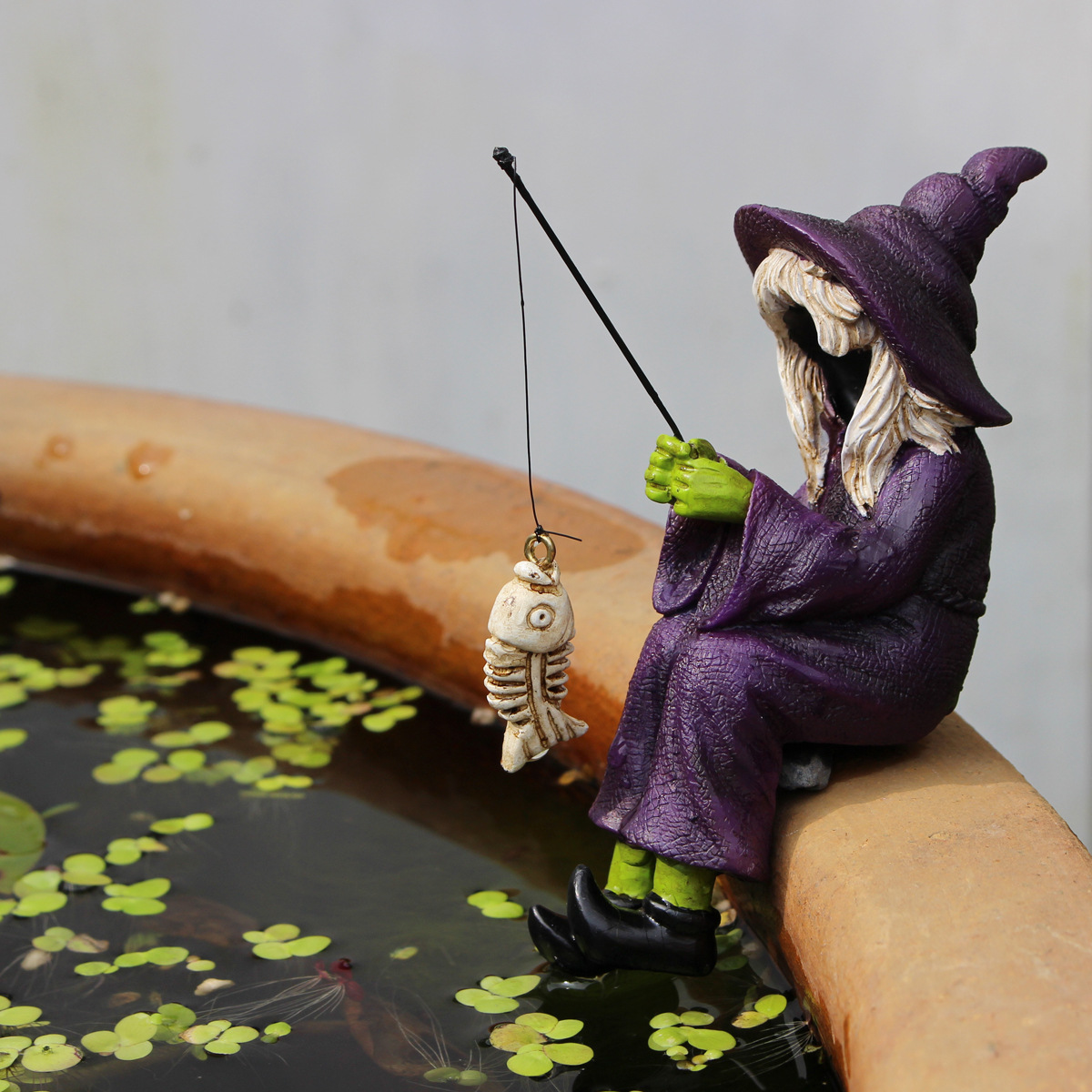  New Halloween Ghost Festival Fishing Witch Resin Crafts Ornaments Fishing Fish Tank Ornaments Decoration Ceremony