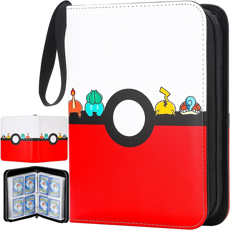 Amazon popular libro de tarjetas de bebé mágico 4 rejilla 9 rejilla libro de colección de tarjetas de cremallera PU de hojas sueltas Bao Ke Meng libro de tarjetas