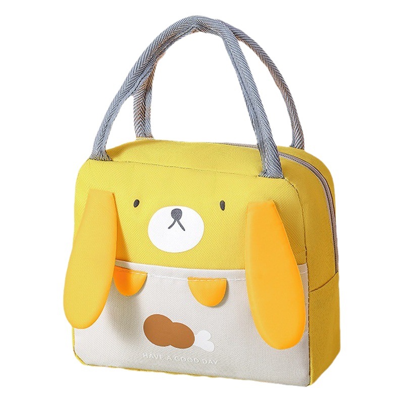 Caja de almuerzo de dibujos animados lindo bolsa engrosada bolsa de almuerzo impermeable estudiante trabajador de oficina bolsa de almuerzo portátil caja de almuerzo aislada