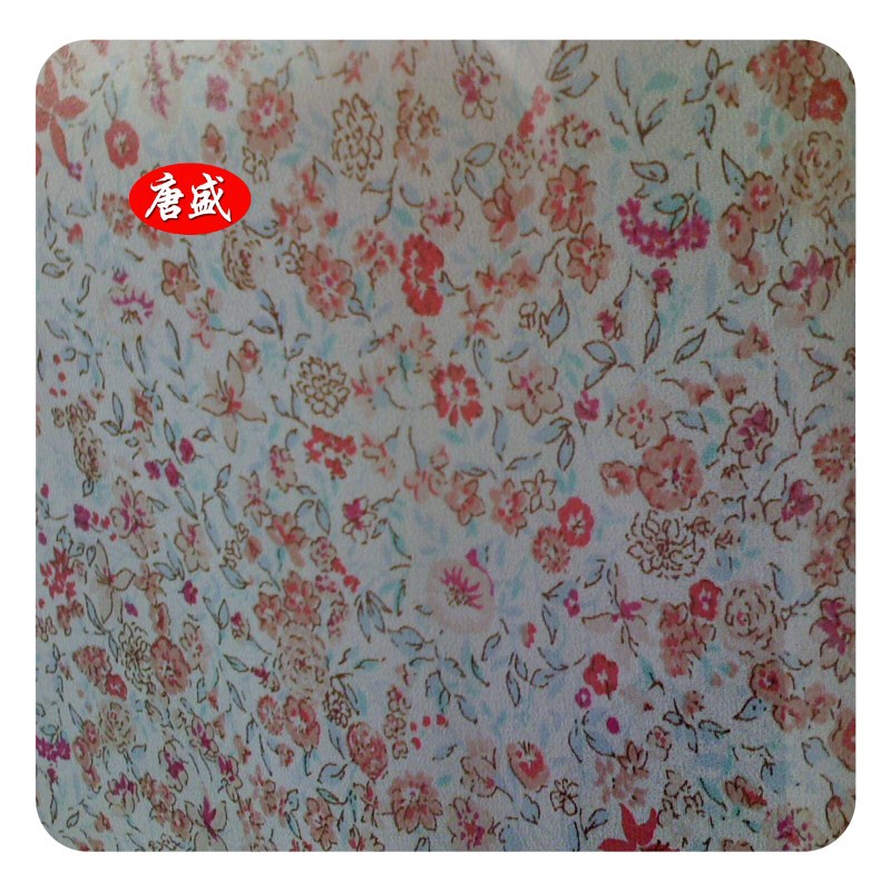 RPET75D印花雪纺女装面料 再生涤纶印花时装面料 大货可提供TC证