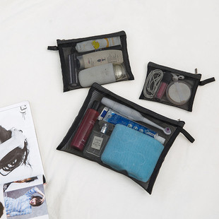 Portable Women's Small Cosmetic Bag Portable Lace Mesh Large Capacity Storage Bag Cosmetic Storage Bag Simple Cosmetic Bag