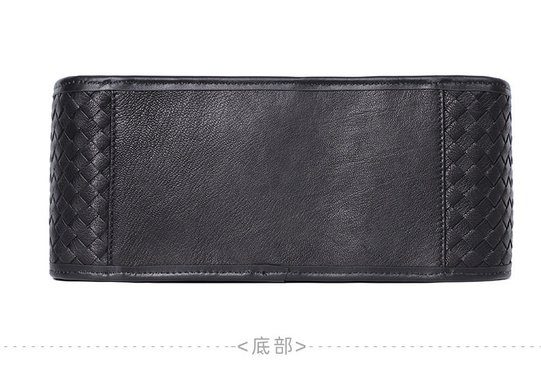 Túi đeo chéo nam da thật dệt đan 29×11×17 cm — Màu đen da bò, Màu đen da cừu chi tiết 22