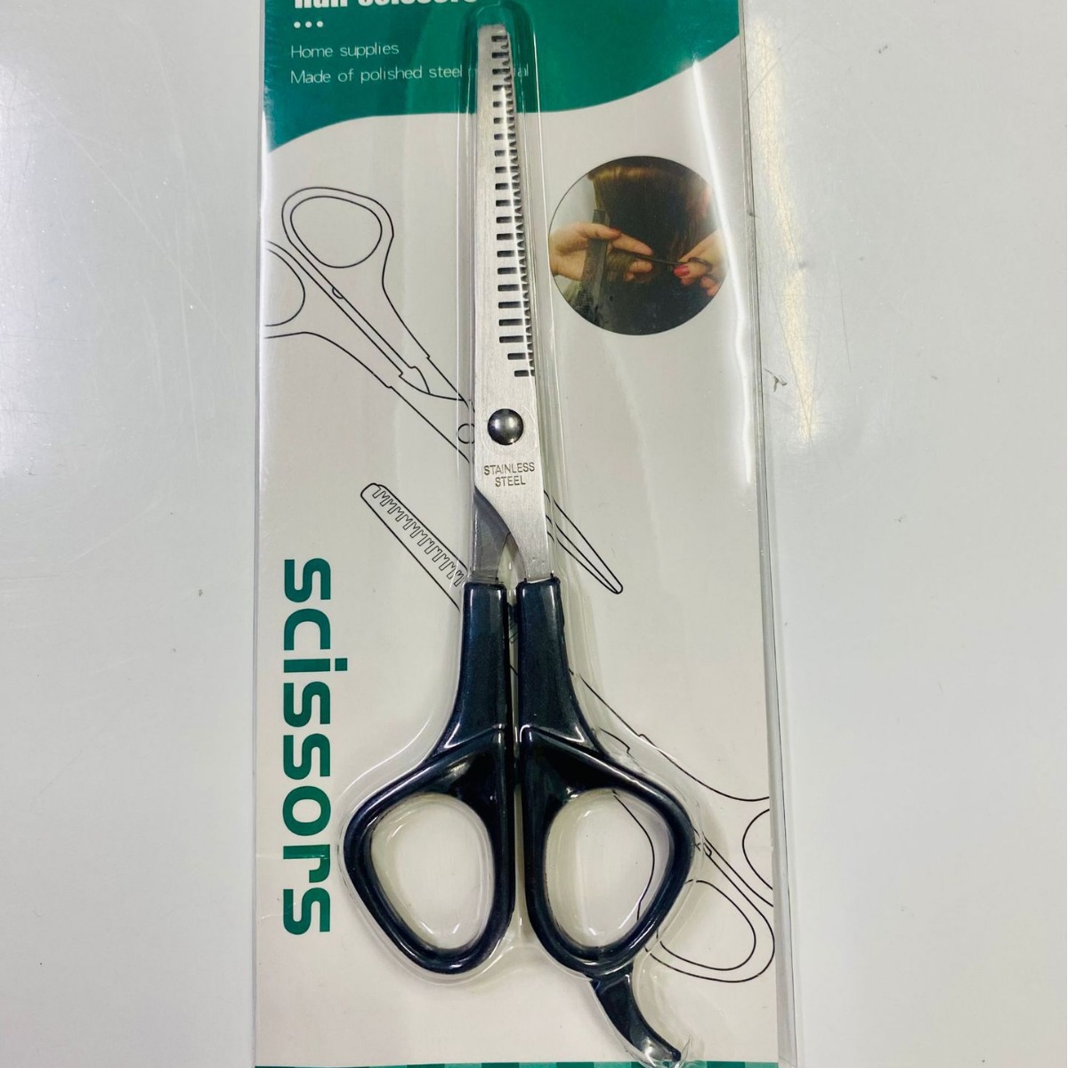 Herramientas de belleza al por mayor corte de pelo acero inoxidable dientes delgados tijeras tijeras planas tijeras para mascotas conjunto de tarjetas