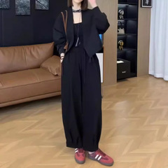 24859大爱美依缘2025秋季新款时尚宽松长袖外套高腰休闲裤显瘦潮