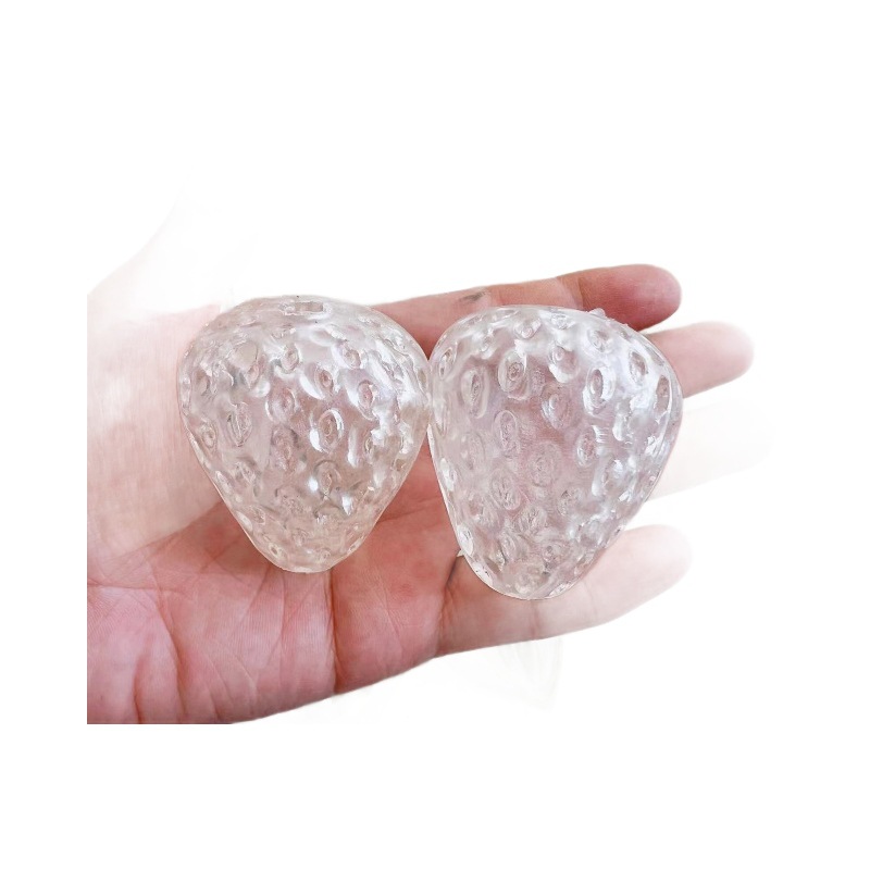 Super lindos hechos a mano DIY simulación de fresa pellizco de piel vacía pellizco accesorios juguetes de descompresión ventilación rebote lento tpr