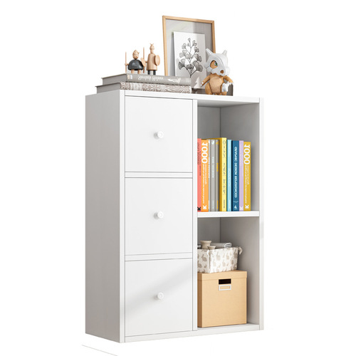 Bay window cabinet storage cabinet white simple bookshelf simple floor-standing bookcase storage cabinet balcony home multi-layer small cabinet