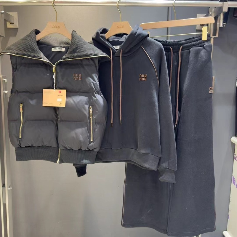 潮牌25ss秋冬新款三件套棉服马甲前后工艺+卫衣加绒加厚搭配马甲|undefined