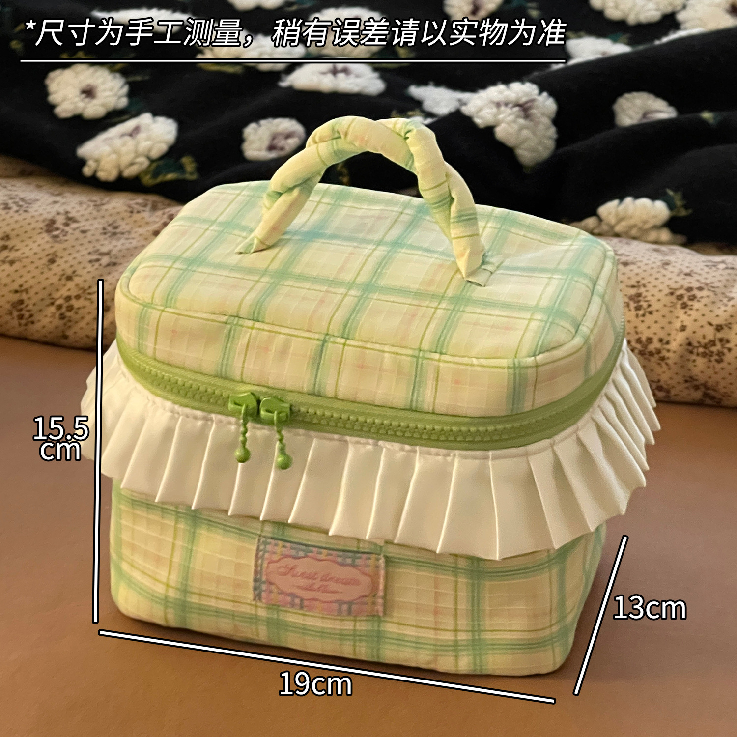 Bolsa de maquillaje de gran capacidad bolsa de maquillaje portátil para mujeres bolsa de almacenamiento de maquillaje de viaje bolsa de lavado nicho encantadora bolsa de almacenamiento de mano para mujeres