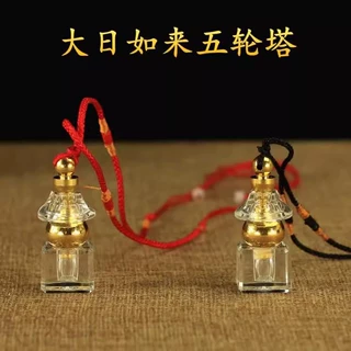 一切如来心水晶舍利塔吊坠宝箧塔 五轮塔挂件 内装甘露丸随身供奉