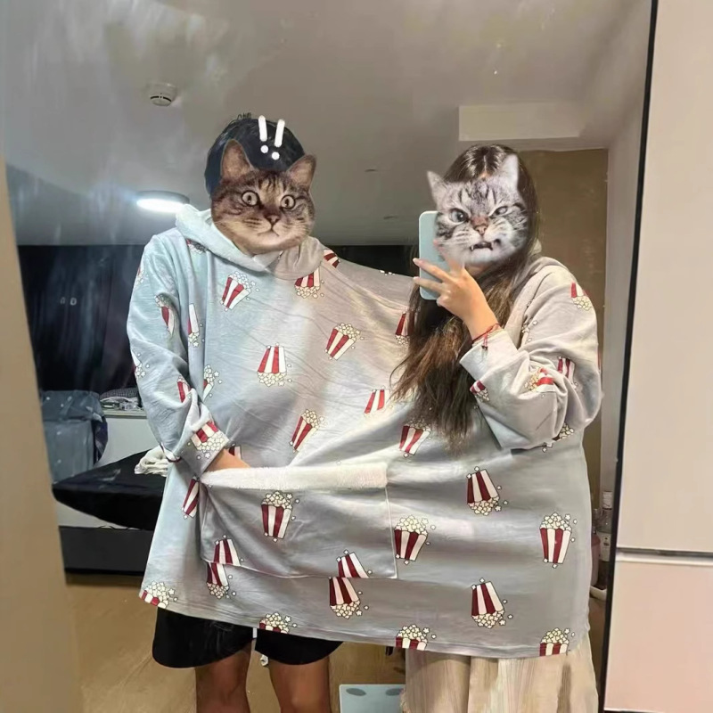 Fit Couple Clothes Spring and Autumn Funny Popcorn Couple Double One-piece Sweatshirt Pajamas Hoodie Sweatshirt Girlfriend Fit Couple Clothes Spring and Autumn Funny Popcorn Couple Double One-piece Sweatshirt Pajamas Hoodie Sweatshirt Girlfriend