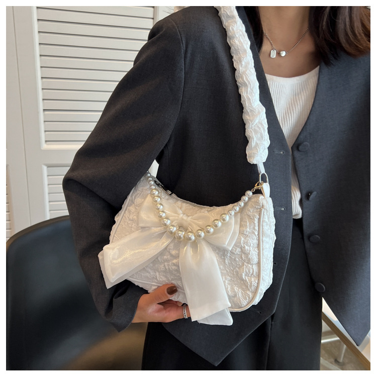 Fashion Womens New Shoulder Messenger Pearl Chain Underarm Bagpicture5