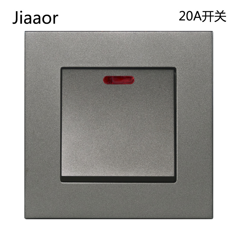 20A Double Pole Breaker Panel with Indicator Light for Air Conditioner, Water Heater, Water Pump, High Power Wall Mount Switch, 86 Type Concealed Installation