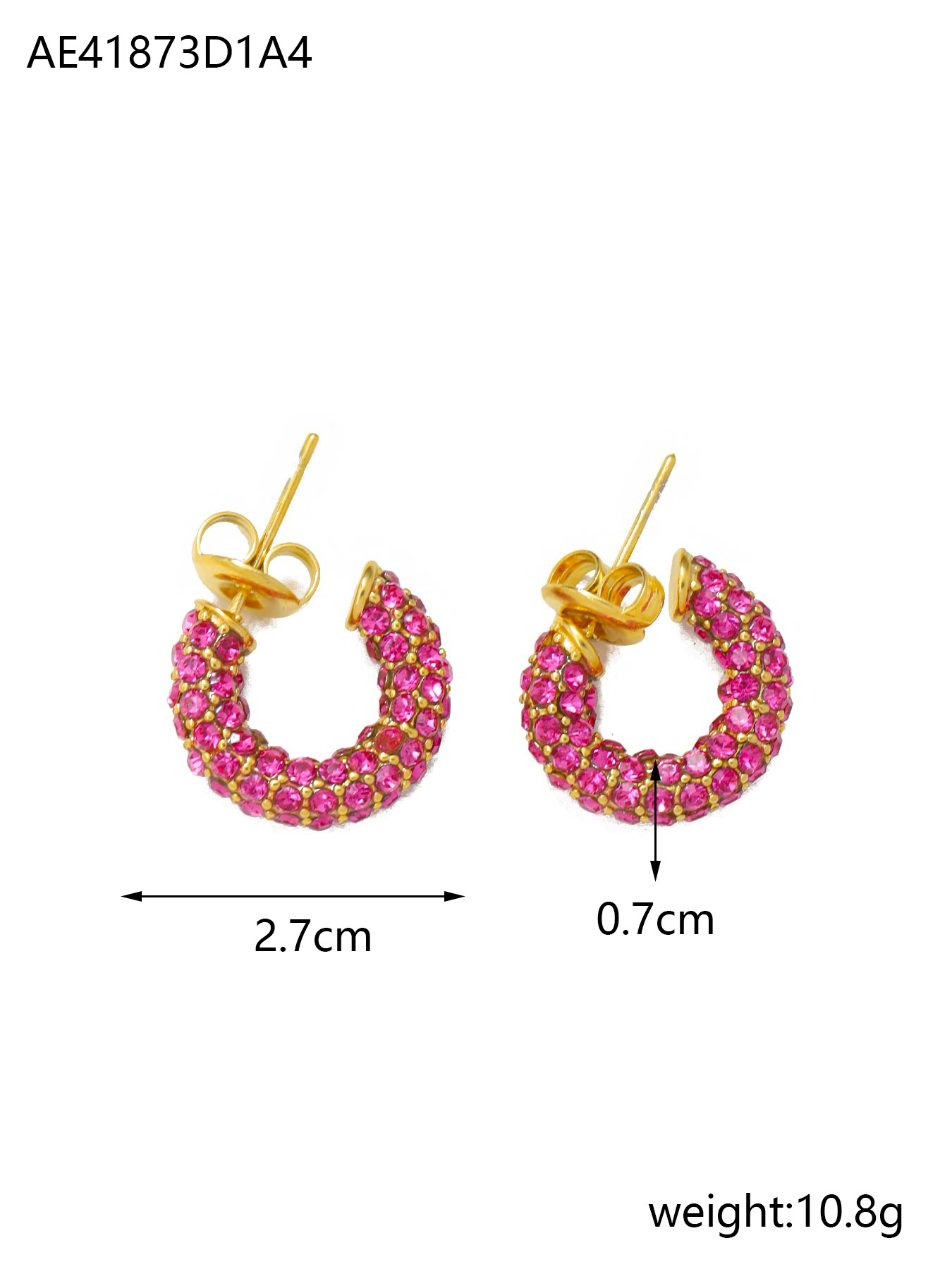 Titanium Steel Material Geometric Pattern 1 Pair Lady Geometric Plating Titanium Steel Zircon Earrings