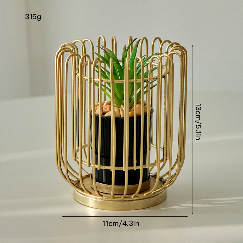 装飾鉢植えホームライト高級アイアンレストランシンプルなヨーロピアンスタイルクリエイティブ家具リビングルーム玄関ラウンド装飾品|undefined