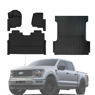 适用于汽车脚垫F150猛禽F250脚垫TPE floor mats F150车斗垫跨境